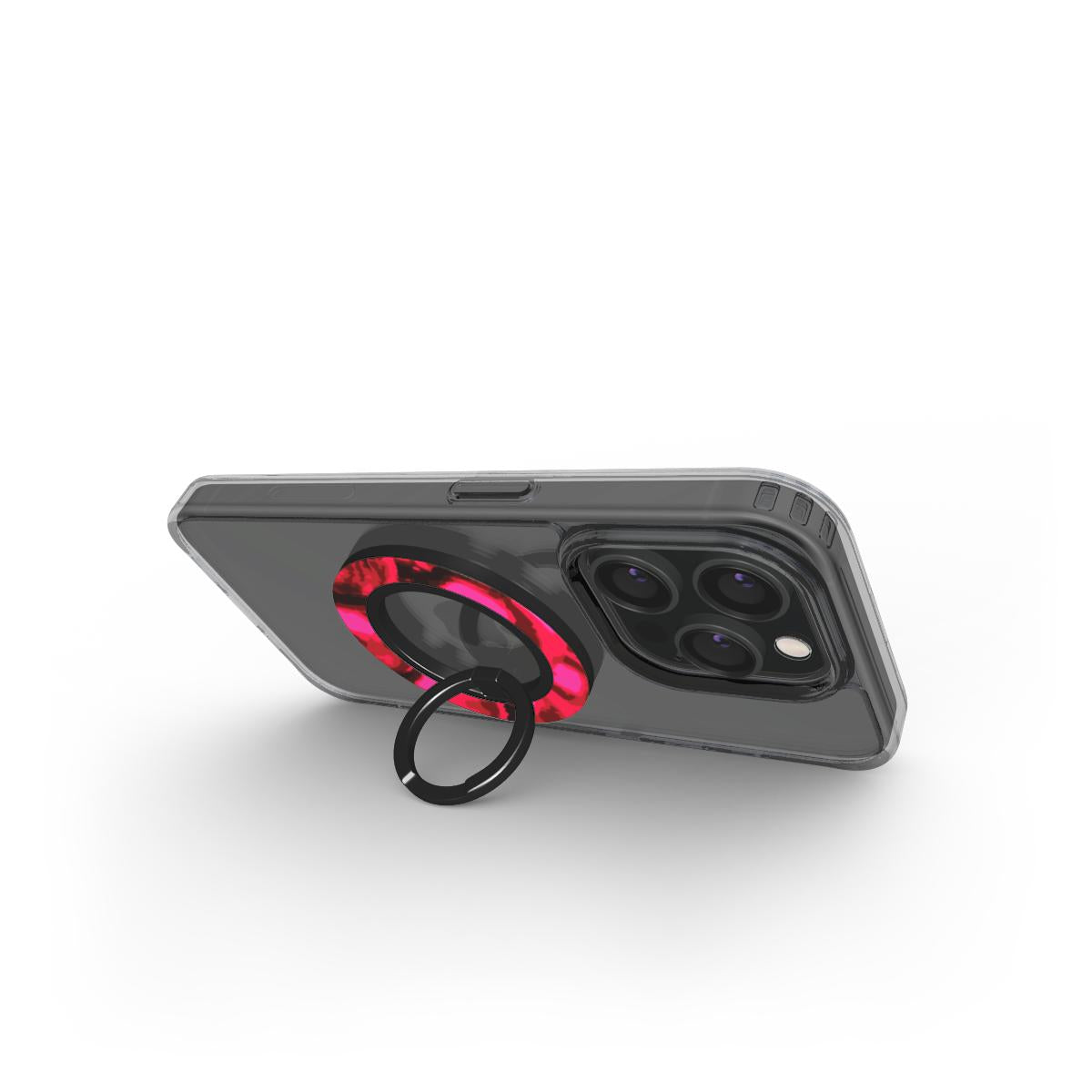 Pink Blackberries Ring Holder with magnetic grip, ergonomic design, and 360° rotation for secure phone handling