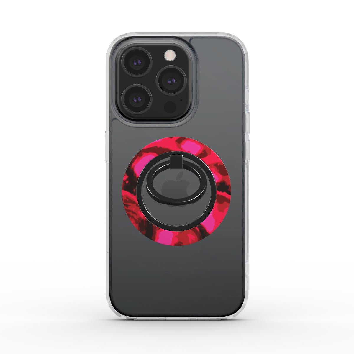 Pink Blackberries Ring Holder with magnetic grip, ergonomic design, and 360° rotation for secure phone handling