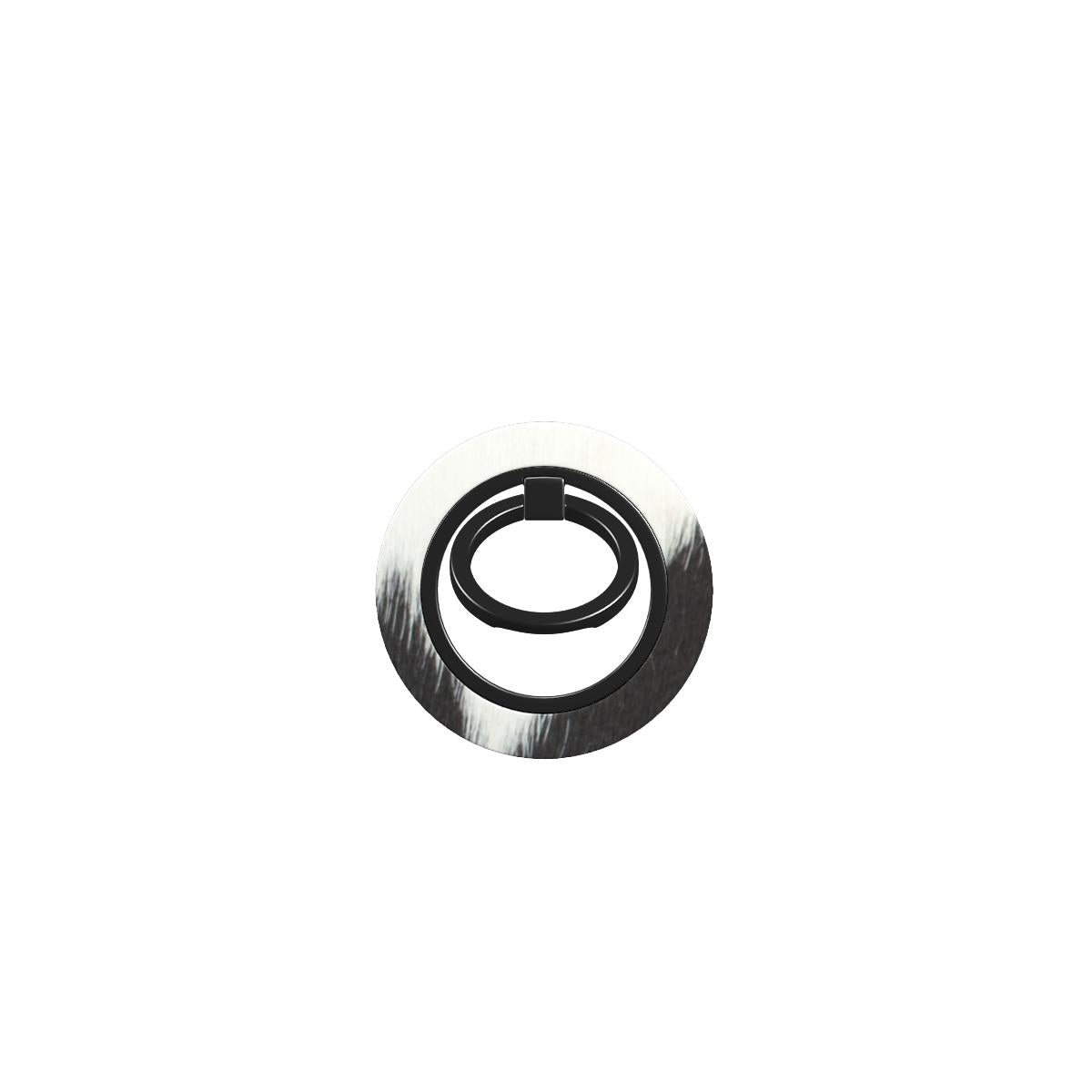 Cow hide ring holder with magnetic grip, ergonomic accessory for phones, 360° rotation, brown leather finish