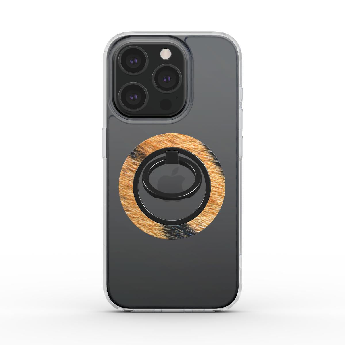 Tiger Fur Ring Holder with magnetic ring holder, ergonomic grip, and tiger fur pattern for secure phone support