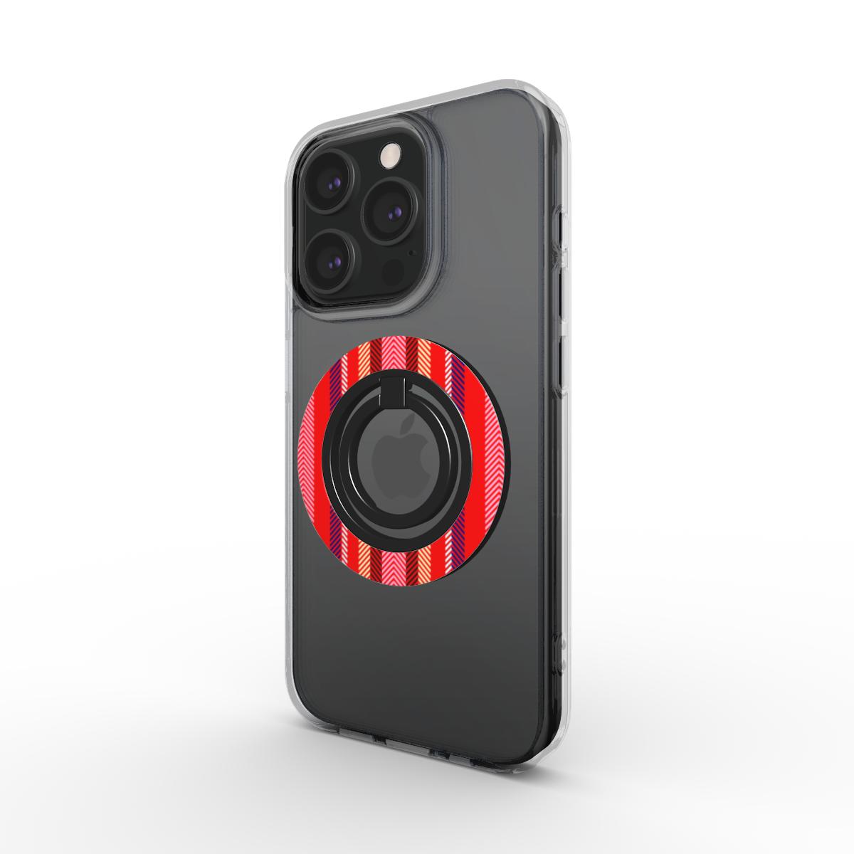 Red striped Phone Ring Holder