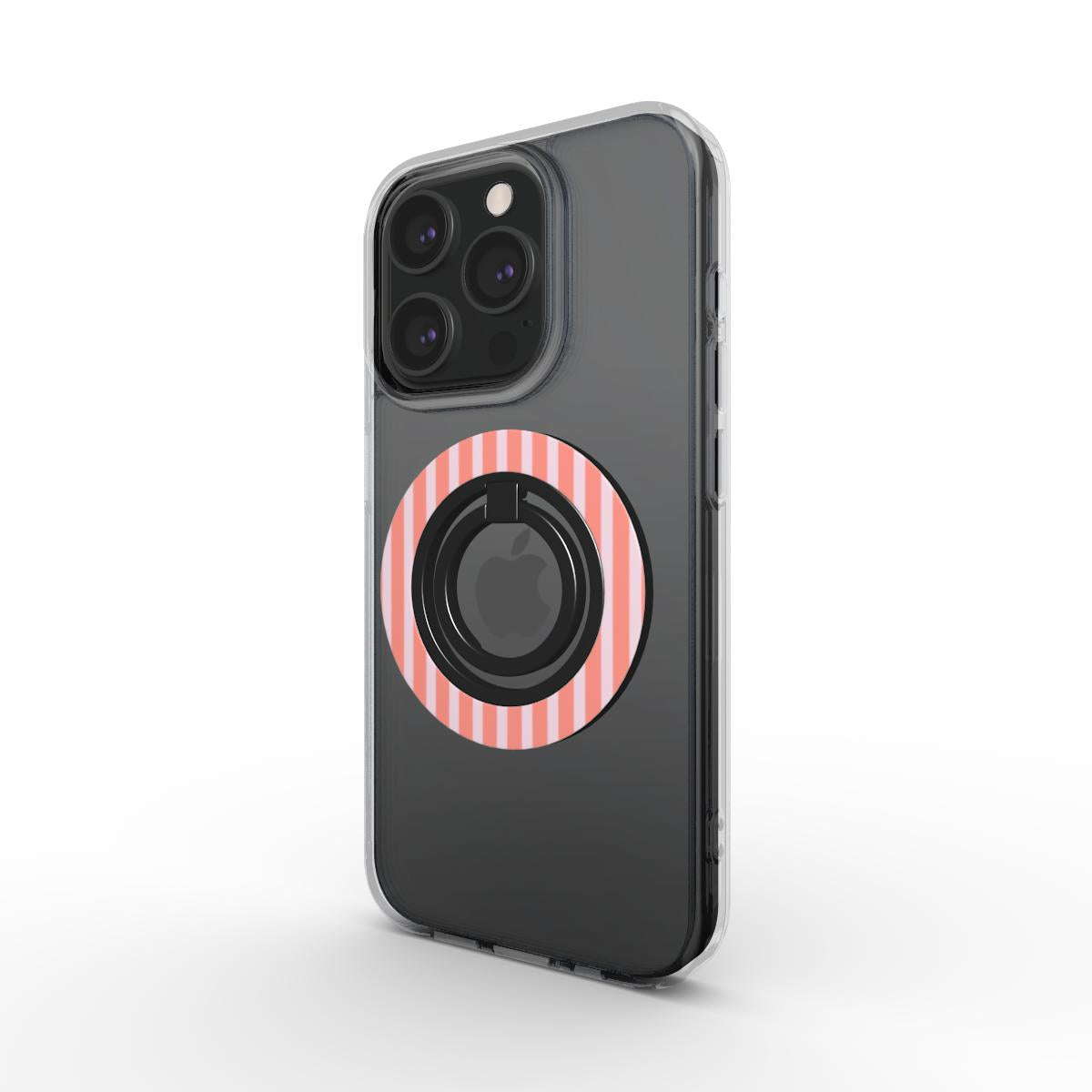 Pink and Coral Striped Phone Ring Holder