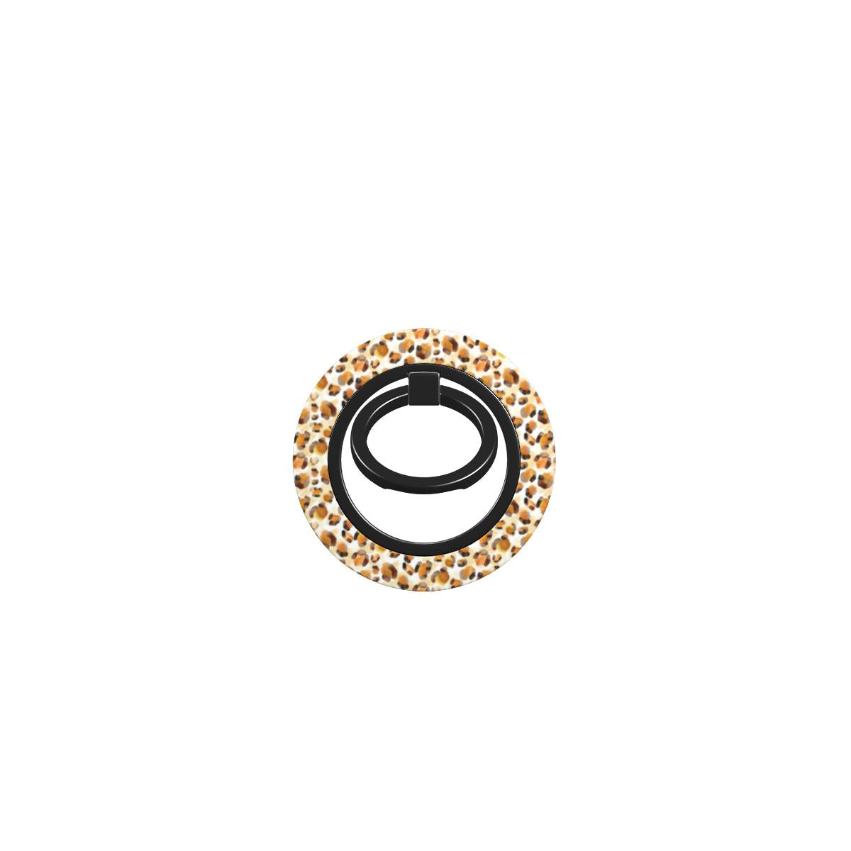 Chic Tan and Brown Leopard Print Watercolour Phone Ring Holder