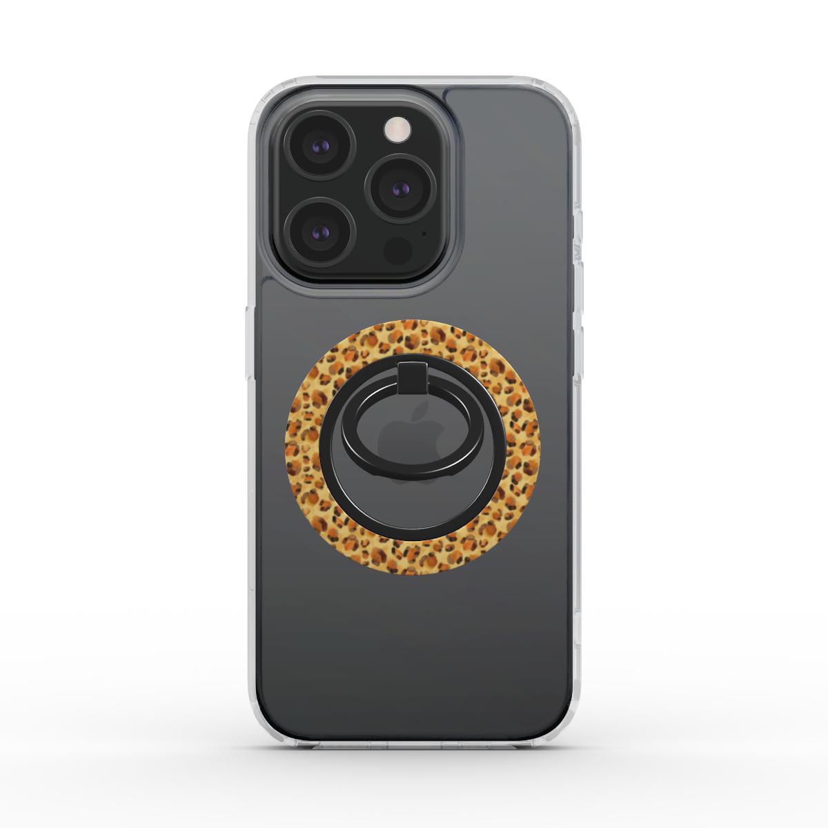 Safari Chic Leopard Print Watercolour Phone Ring Holder