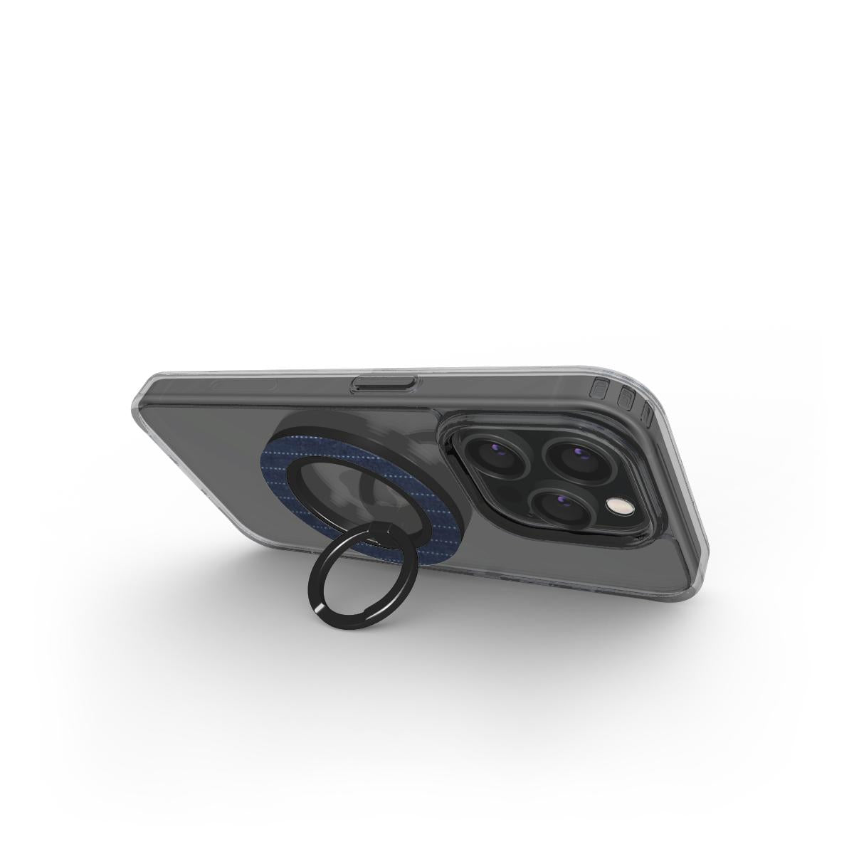 Dark Blue Pinstripe Phone Ring Holder