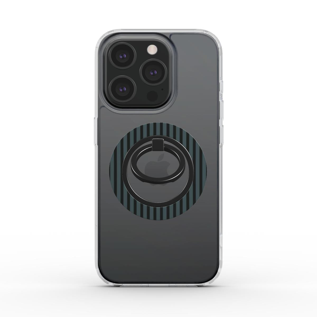 Black and Grey Stripe Phone Ring Holder