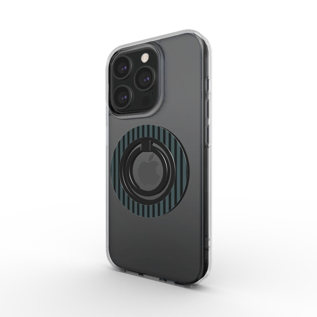 Black and Grey Stripe Phone Ring Holder