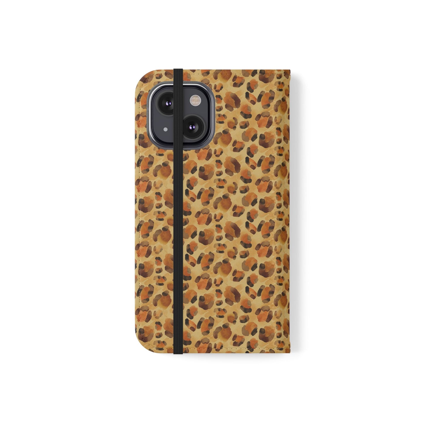 Leopard Print Flip Phone Case — Cardholder Wallet Folio