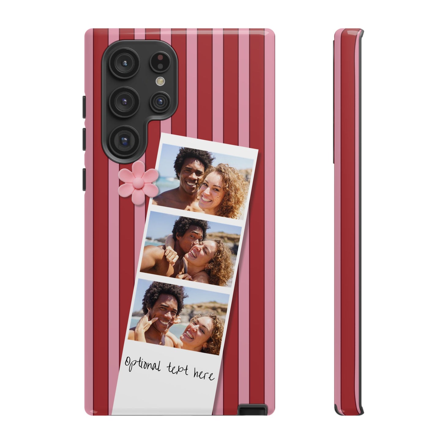 Customisable Three Photo Personalised Collage Tough Phone Case for Apple iPhone, Samsung Galaxy and Google Pixel.