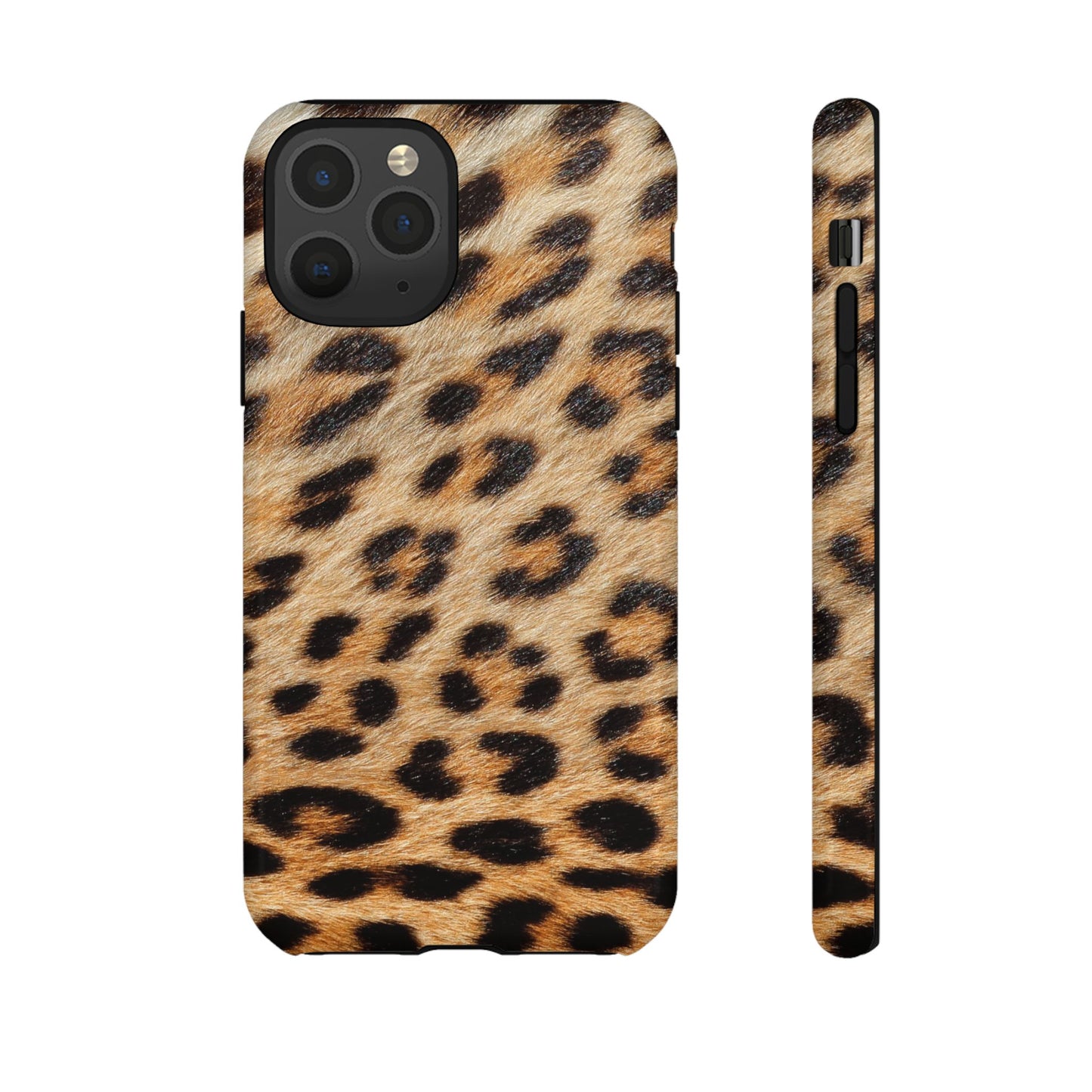 Leopard Print Tough Phone Case — Durable Protective Case with Wild Animal Fur Design