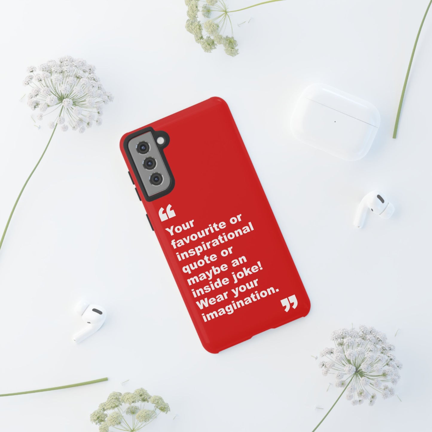 Personalised Inspirational Quote Tough Phone Case — Customizable Text Design