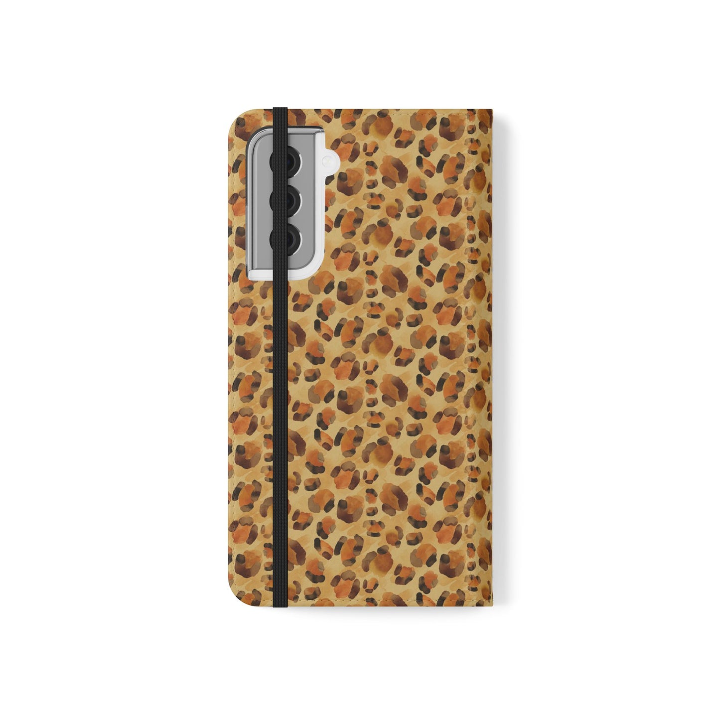 Leopard Print Flip Phone Case — Cardholder Wallet Folio