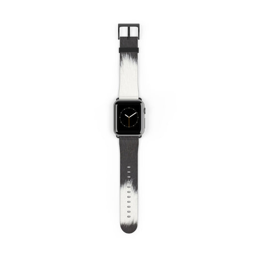 Cow Hide Watch Band for Apple Watch in faux-leather, luxury accessory with stainless steel buckle, everyday wear
