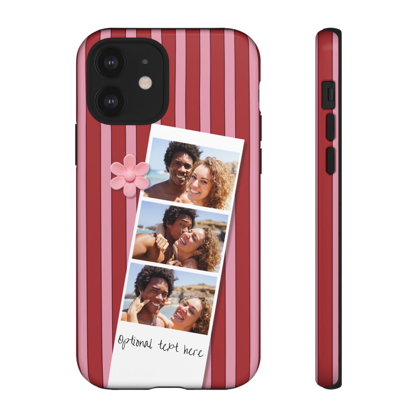 Customisable Three Photo Personalised Collage Tough Phone Case for Apple iPhone, Samsung Galaxy and Google Pixel.