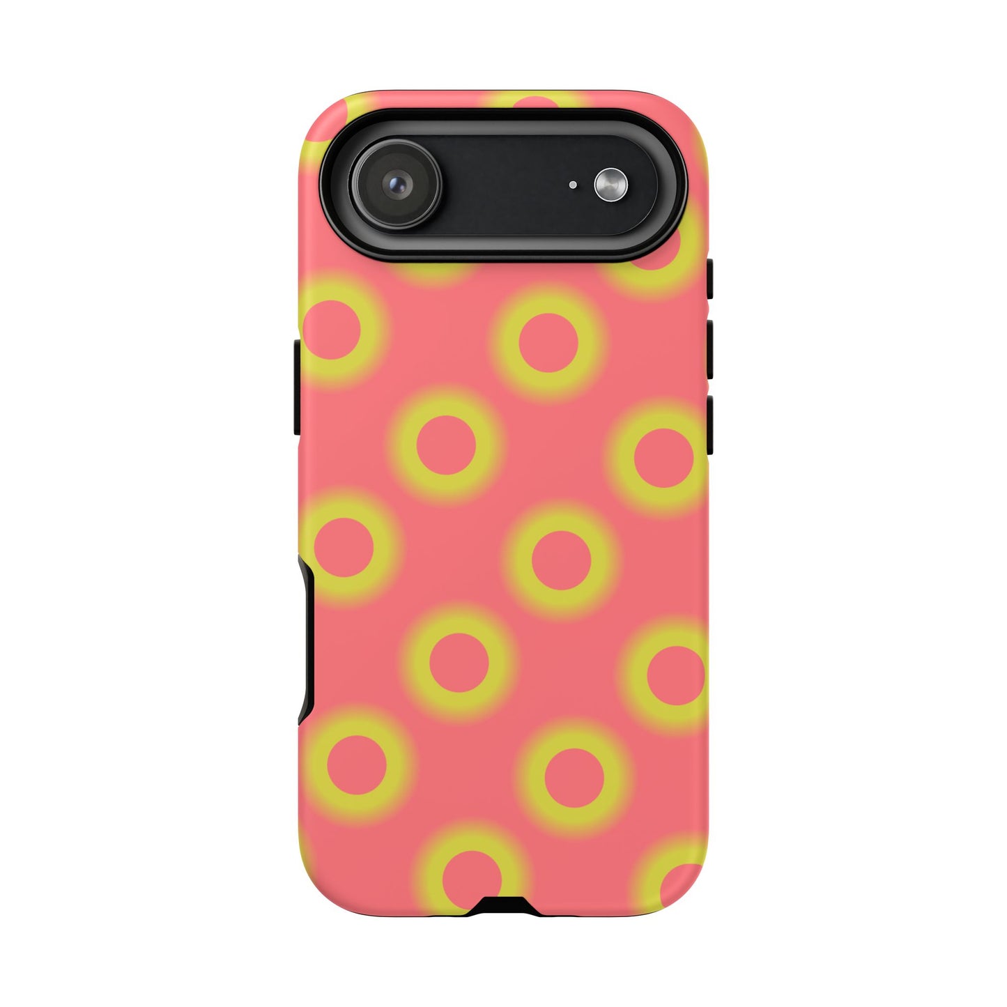 Neon Polka Dot Phone Case — Retro Pink & Lime Protective Cover