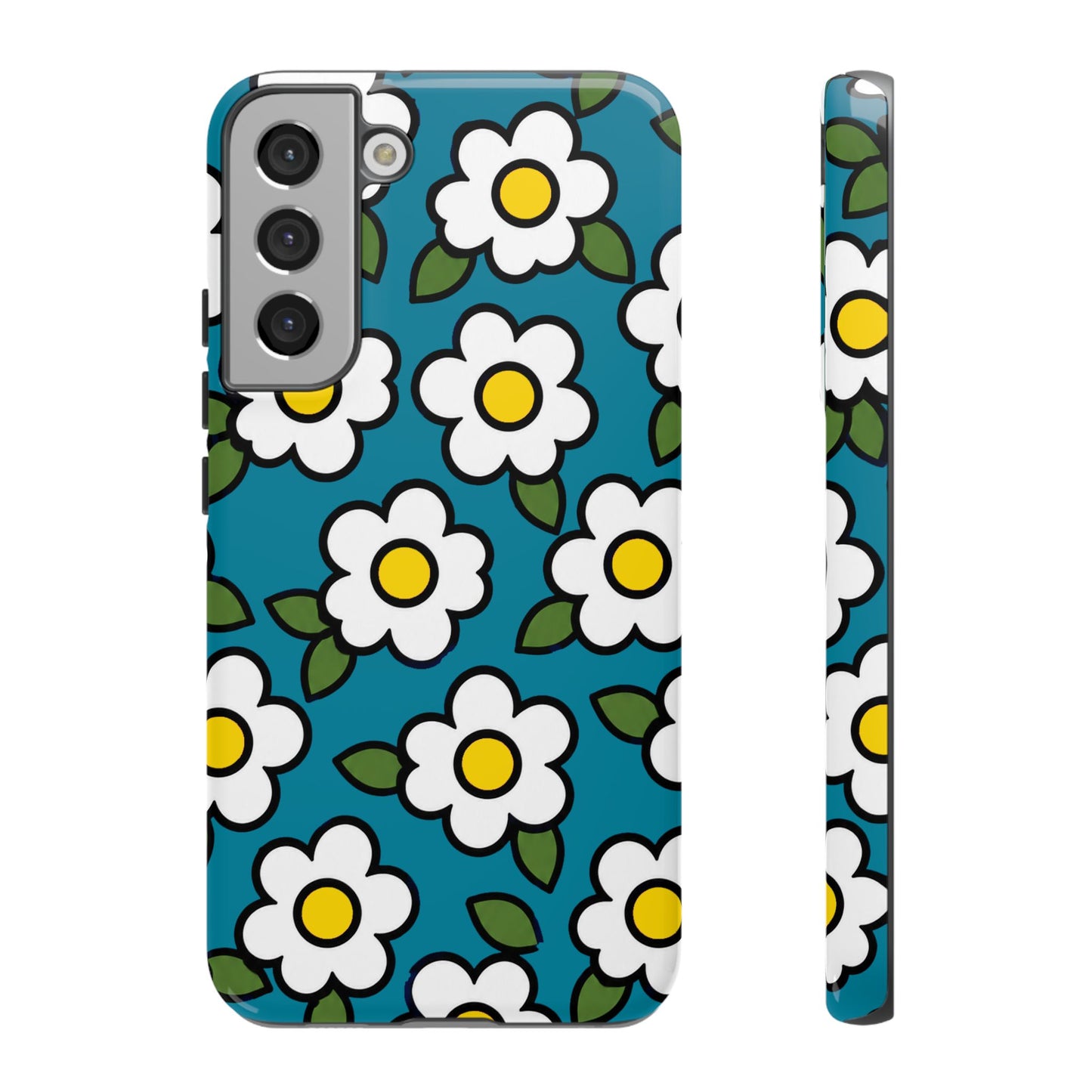 Blue Daisy Tough Phone Case — Floral Protective iPhone Cover