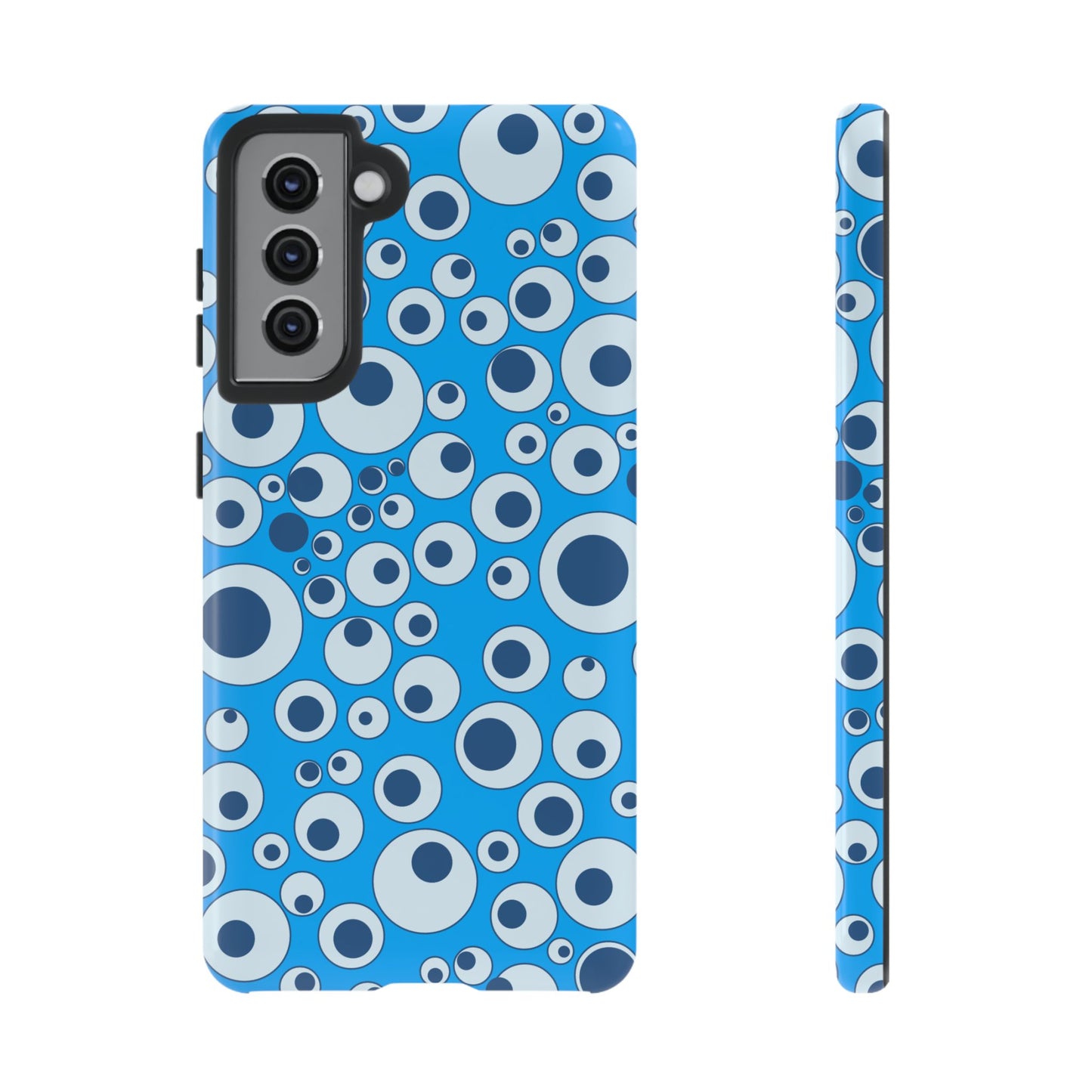 Blue Bubble Pattern Tough Phone Case — Retro Pop Circles Design