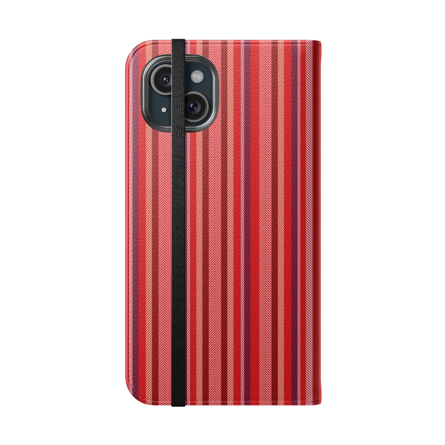 Red Stripe Flip Phone Case – Protective Wallet Folio with Card Slots