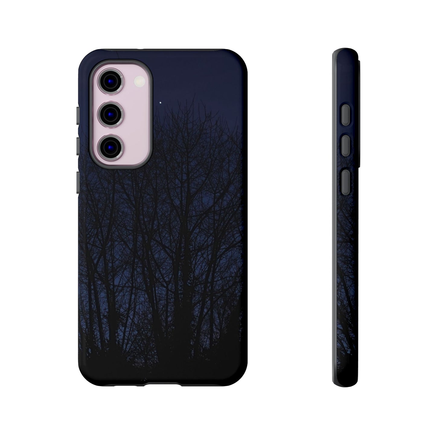 Night Forest Phone Case — Dark Tree Silhouette Protective Tough Case
