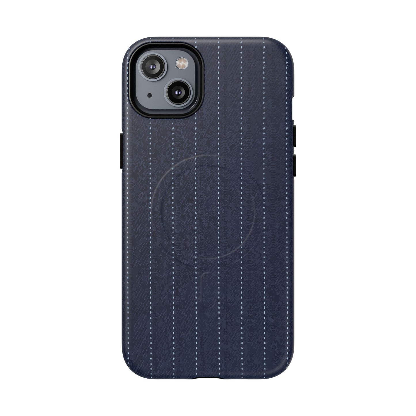 MagSafe Tough Phone Case — Navy Pinstripe Magnetic Protective Cover