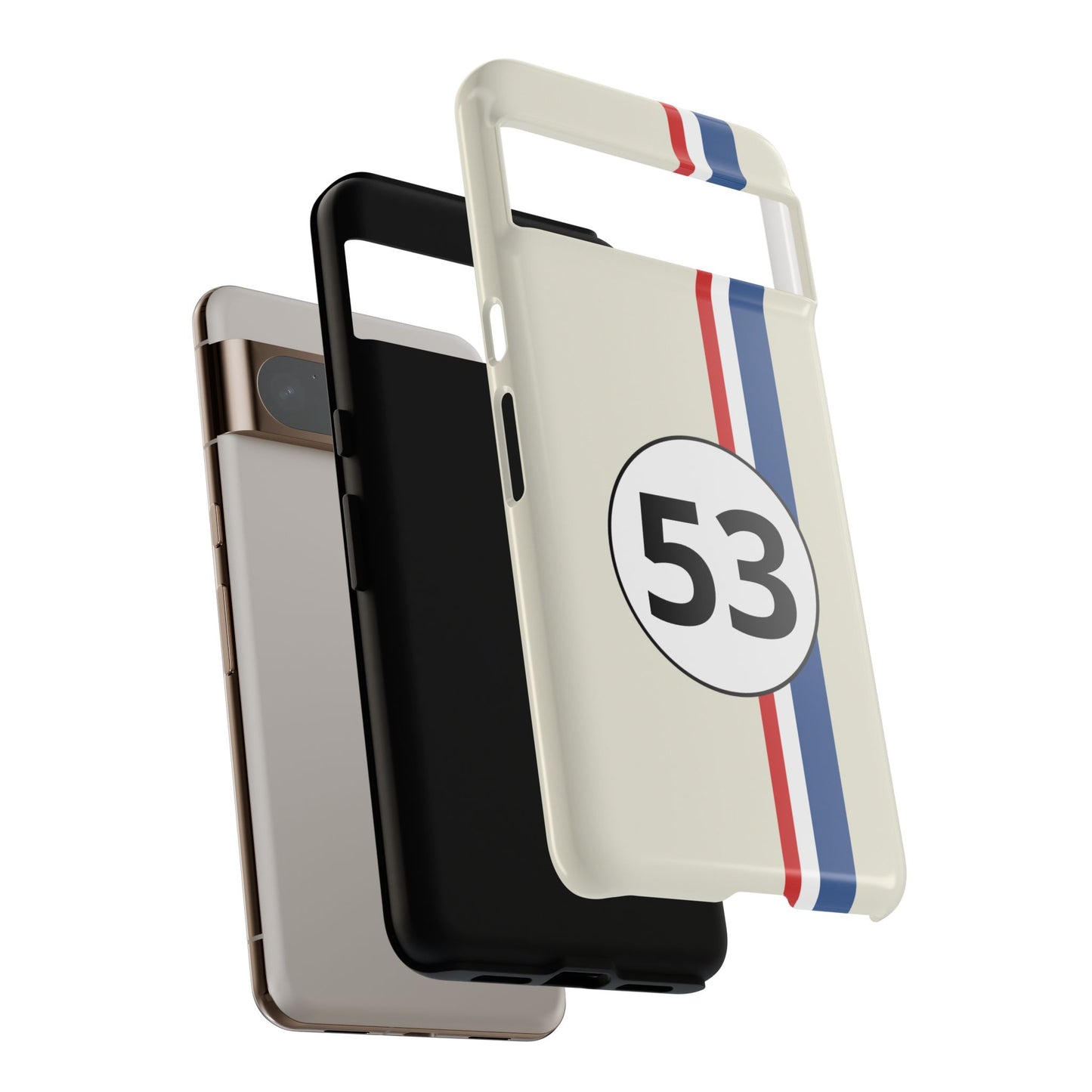 Racing Stripe Personalised Number Tough Phone Case for Apple iPhone, Samsung Galaxy and Google Pixel.