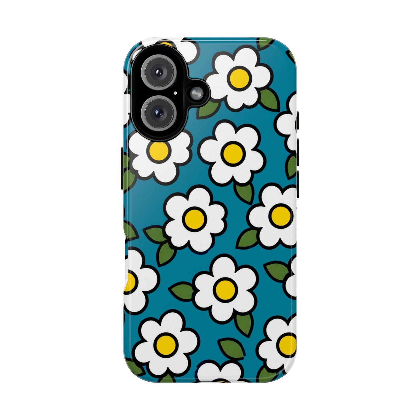 Blue Daisy Tough Phone Case — Floral Protective iPhone Cover