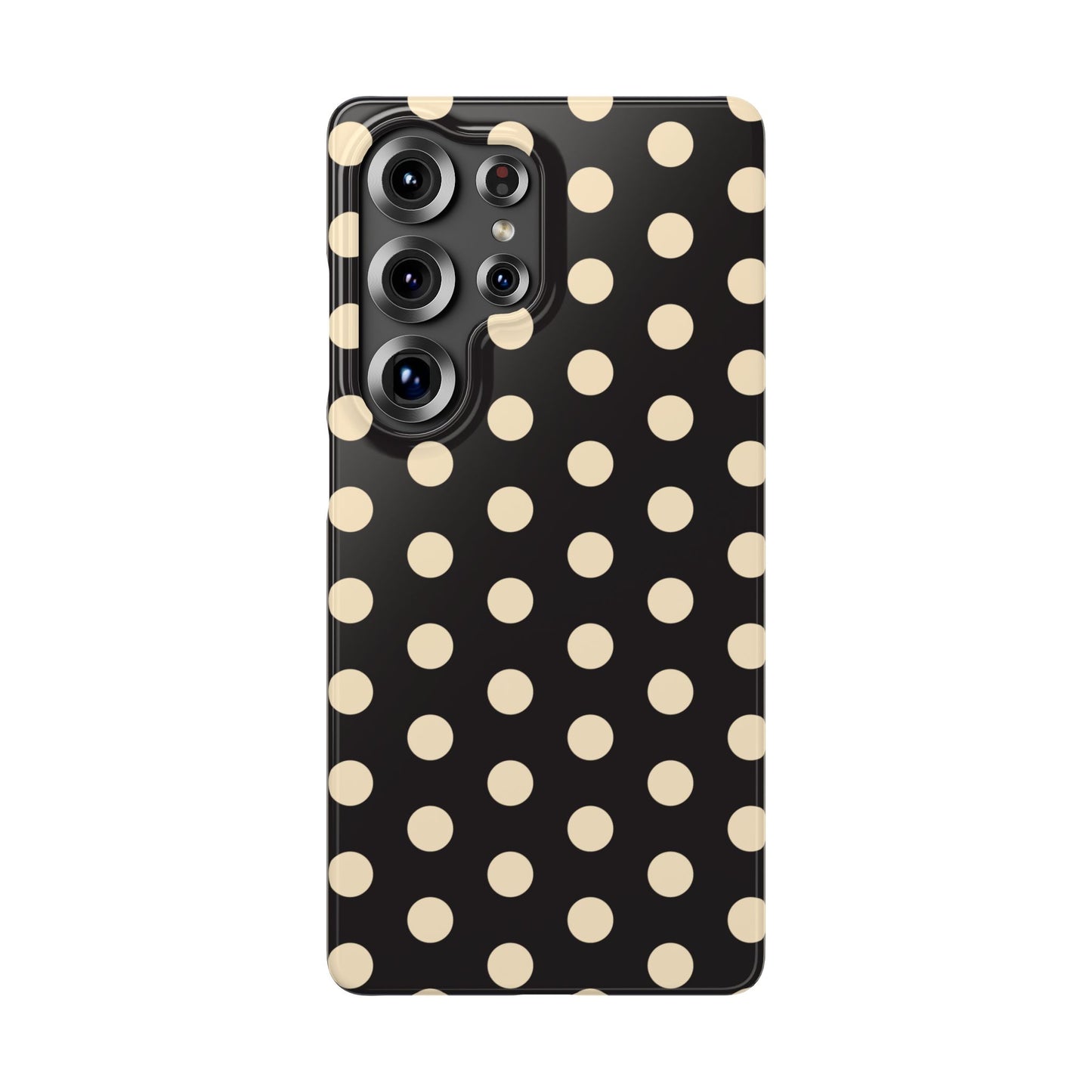 Polka Dot Snap Phone Case — Classic Black & Cream Retro Dots