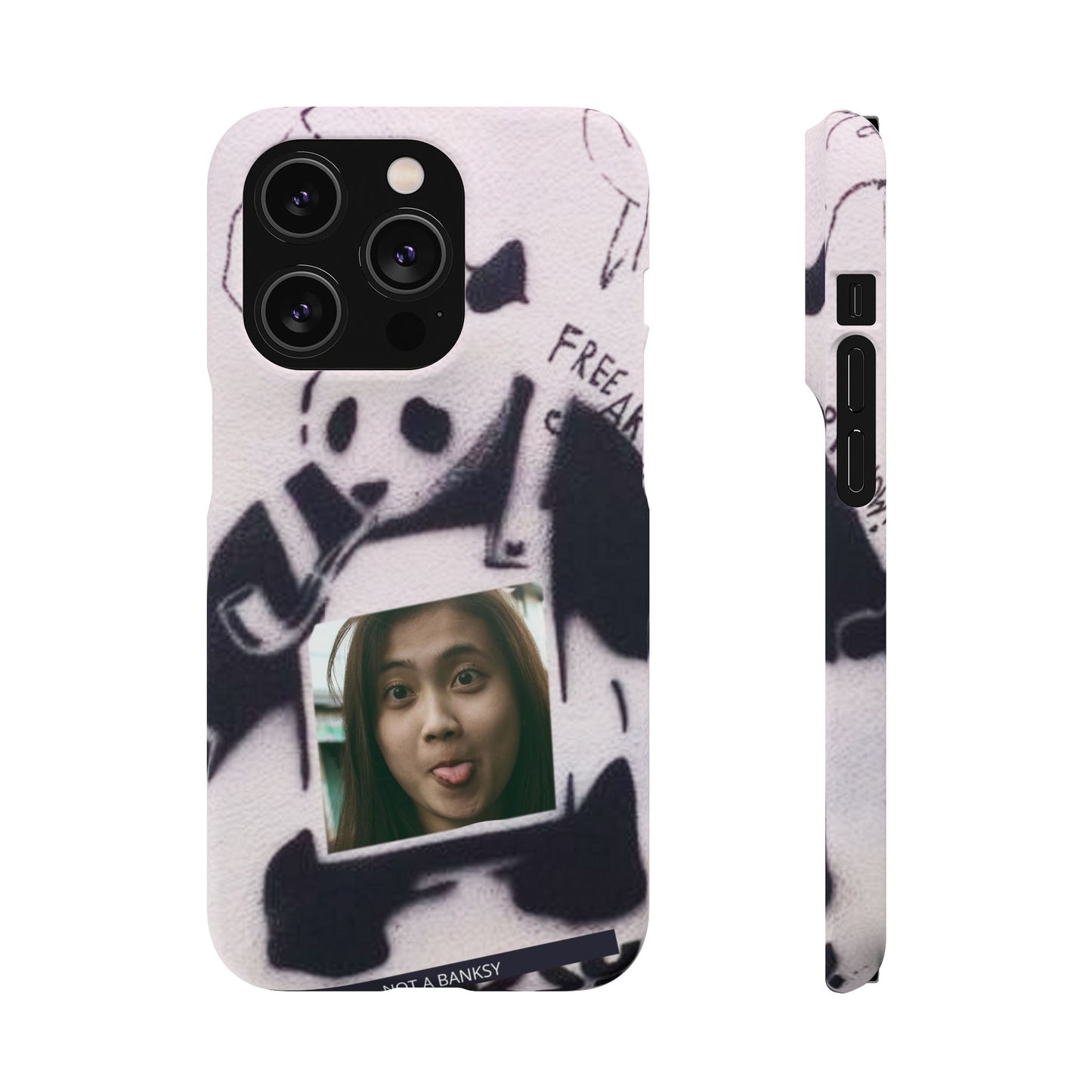 Single Image Personalised Panda Stencil Slim Phone Case for Apple iPhone, Samsung Galaxy and Google Pixel.