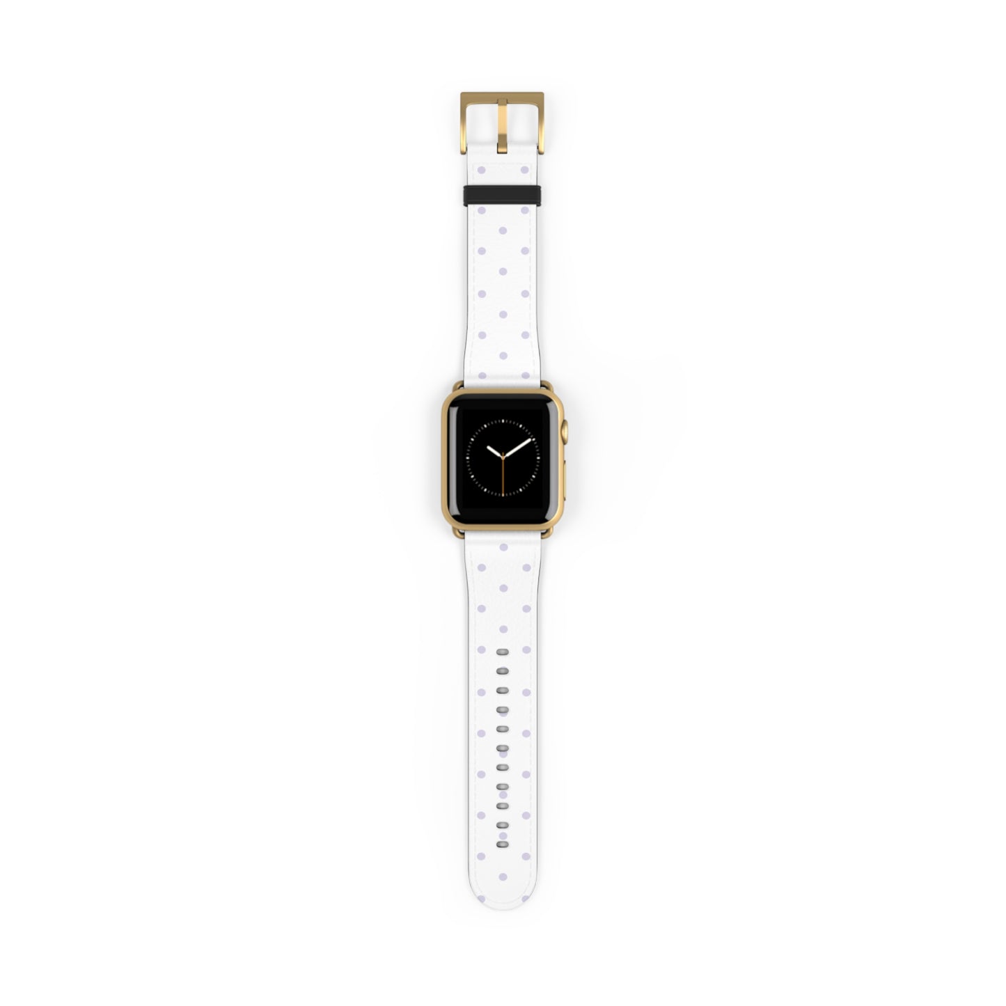 apple watch band with white polka dot design, minimal lavender dots, cute women’s casual watch strap