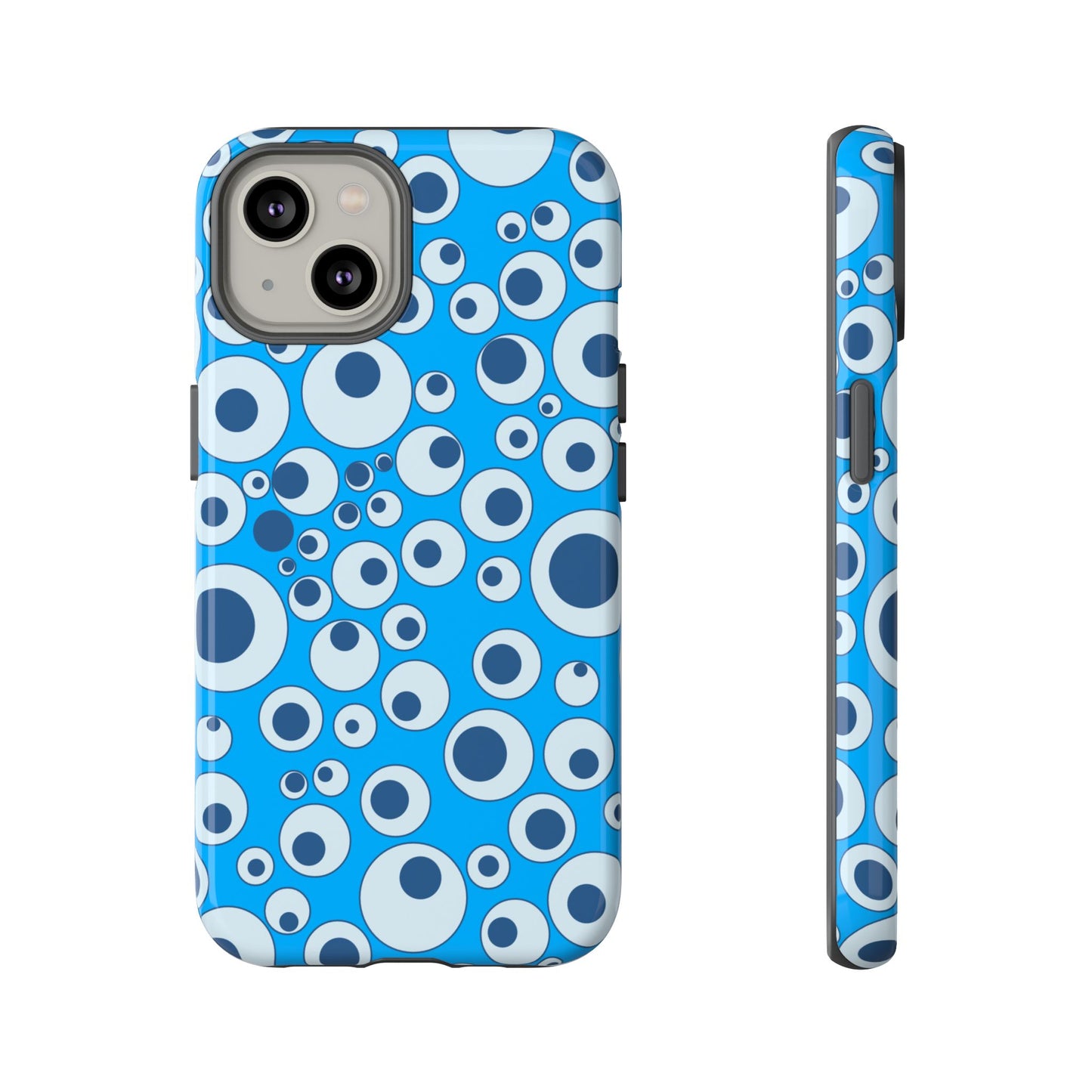 Blue Bubble Pattern Tough Phone Case — Retro Pop Circles Design