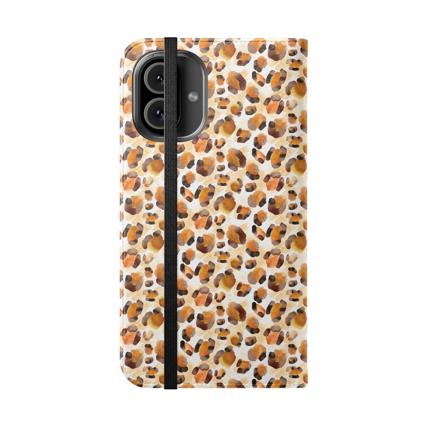 Leopard Print Flip Phone Case — Wallet Flip Case with Card Slots