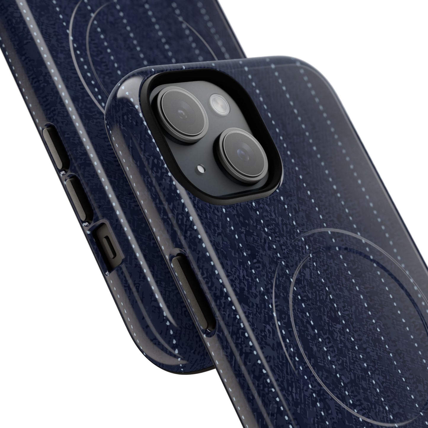 MagSafe Tough Phone Case — Navy Pinstripe Magnetic Protective Cover
