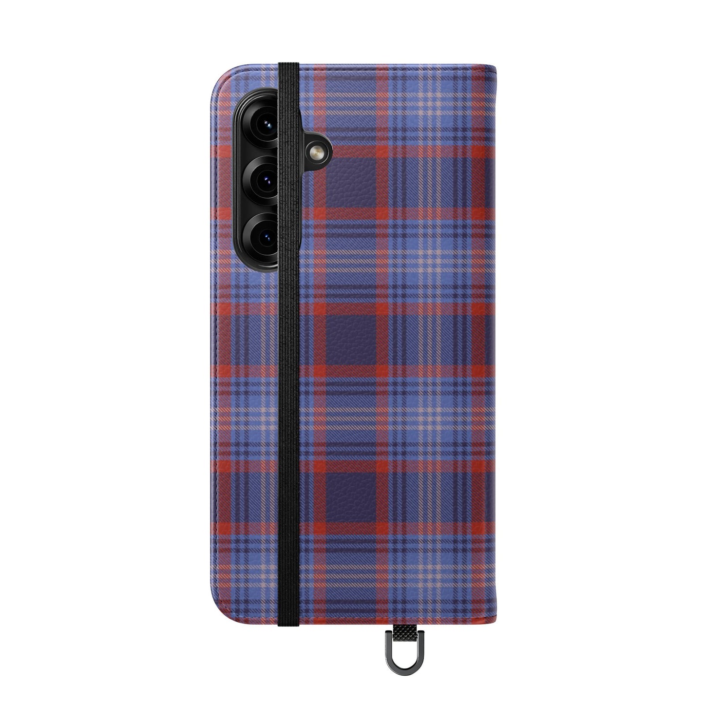 Tartan Flip Phone Case — Red & Purple Plaid Wallet Cover