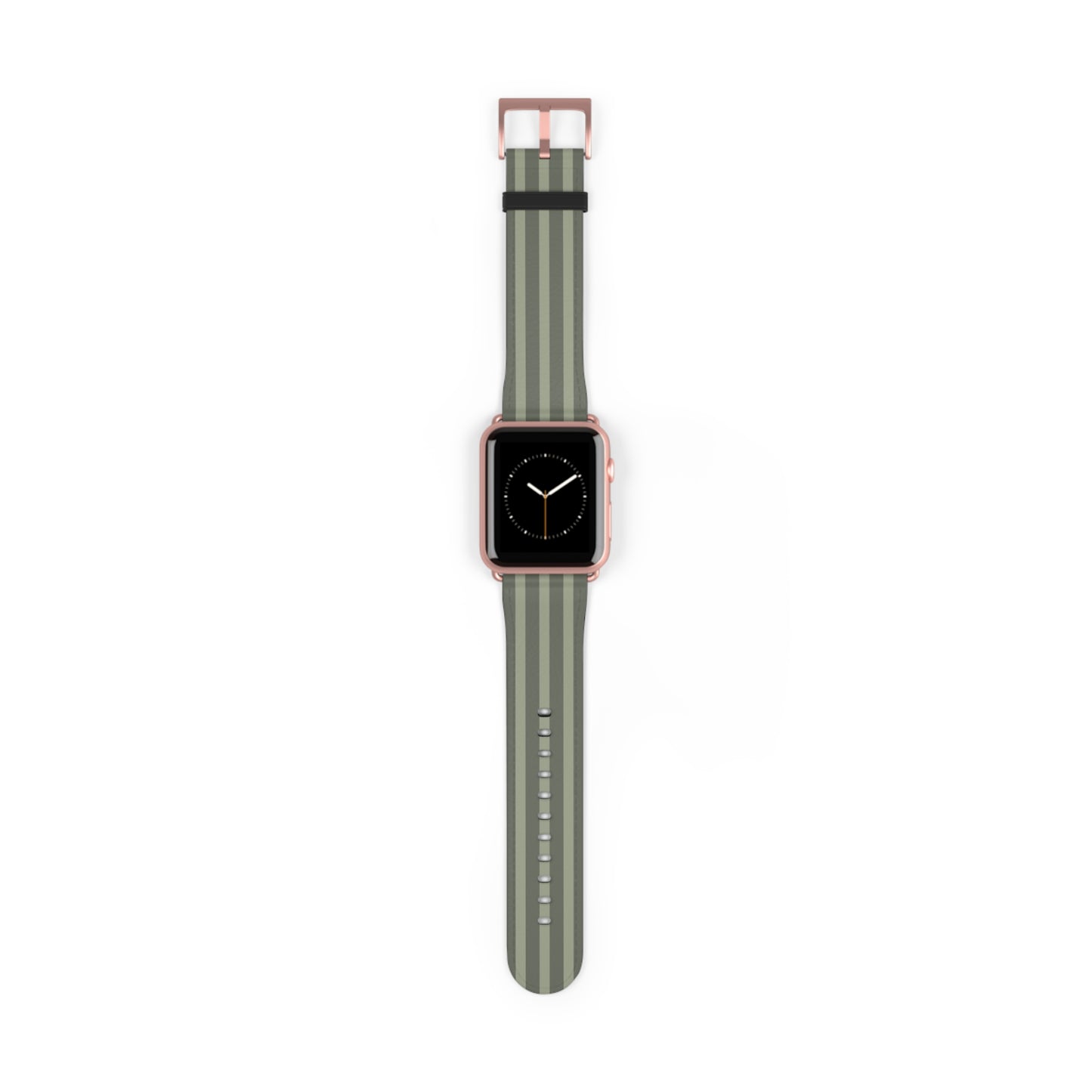 Striped Olive Green Watch Band — Durable Silicone Apple Watch Strap