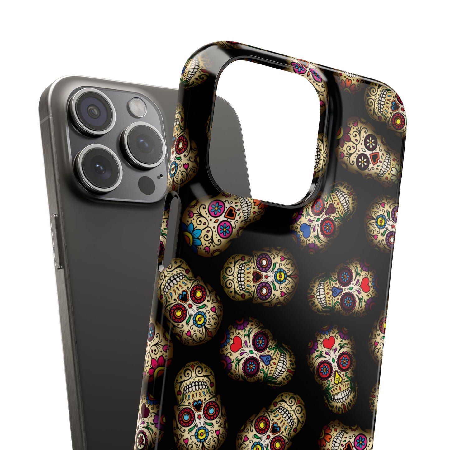Sugar Skull — Day of the Dead Floral Slim Case for Apple iPhone, Samsung Galaxy and Google Pixel.