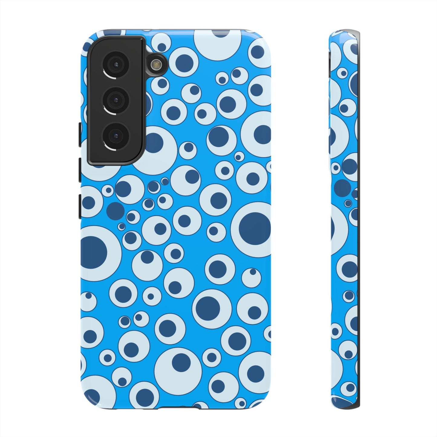 Blue Bubble Pattern Tough Phone Case — Retro Pop Circles Design