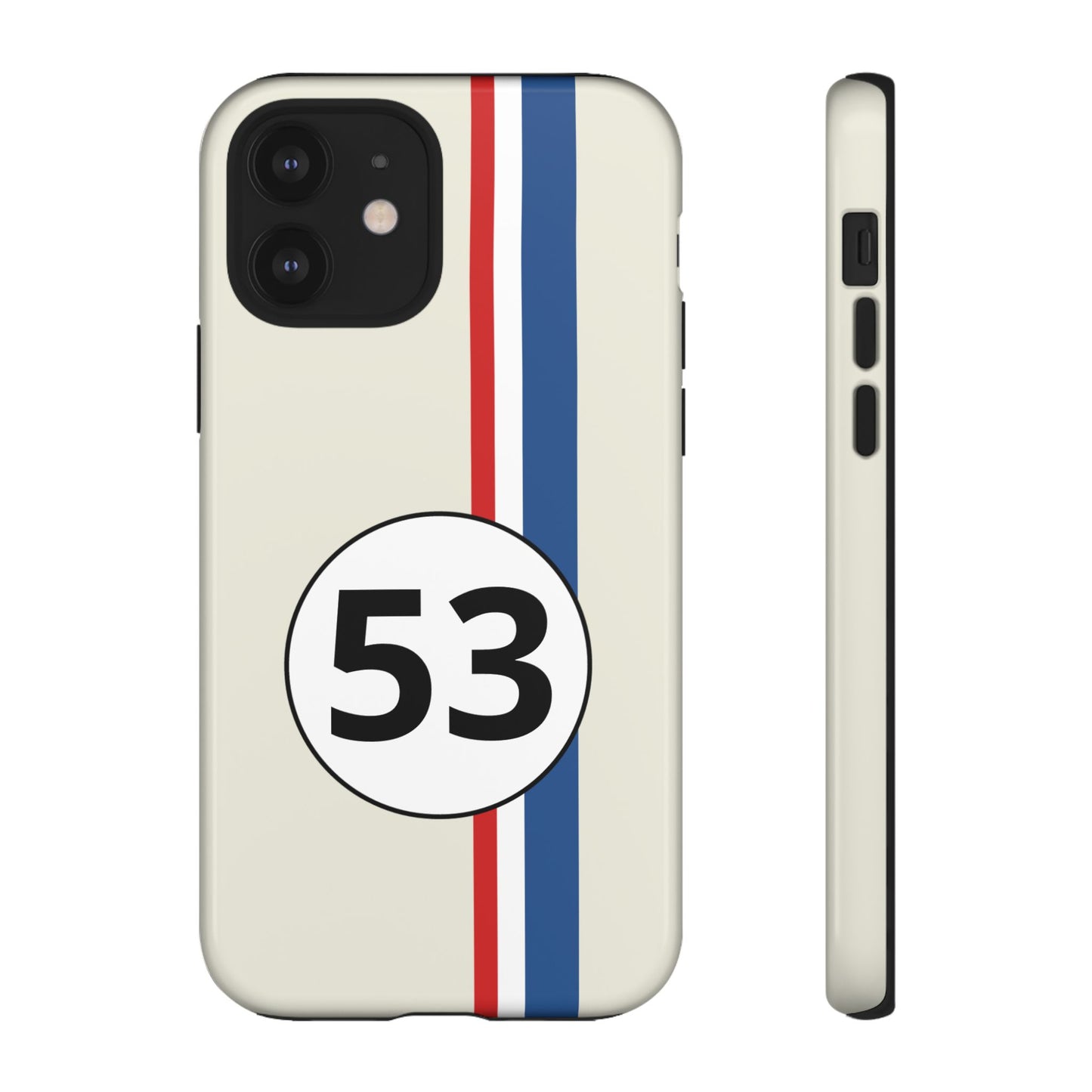 Racing Stripe Personalised Number Tough Phone Case for Apple iPhone, Samsung Galaxy and Google Pixel.