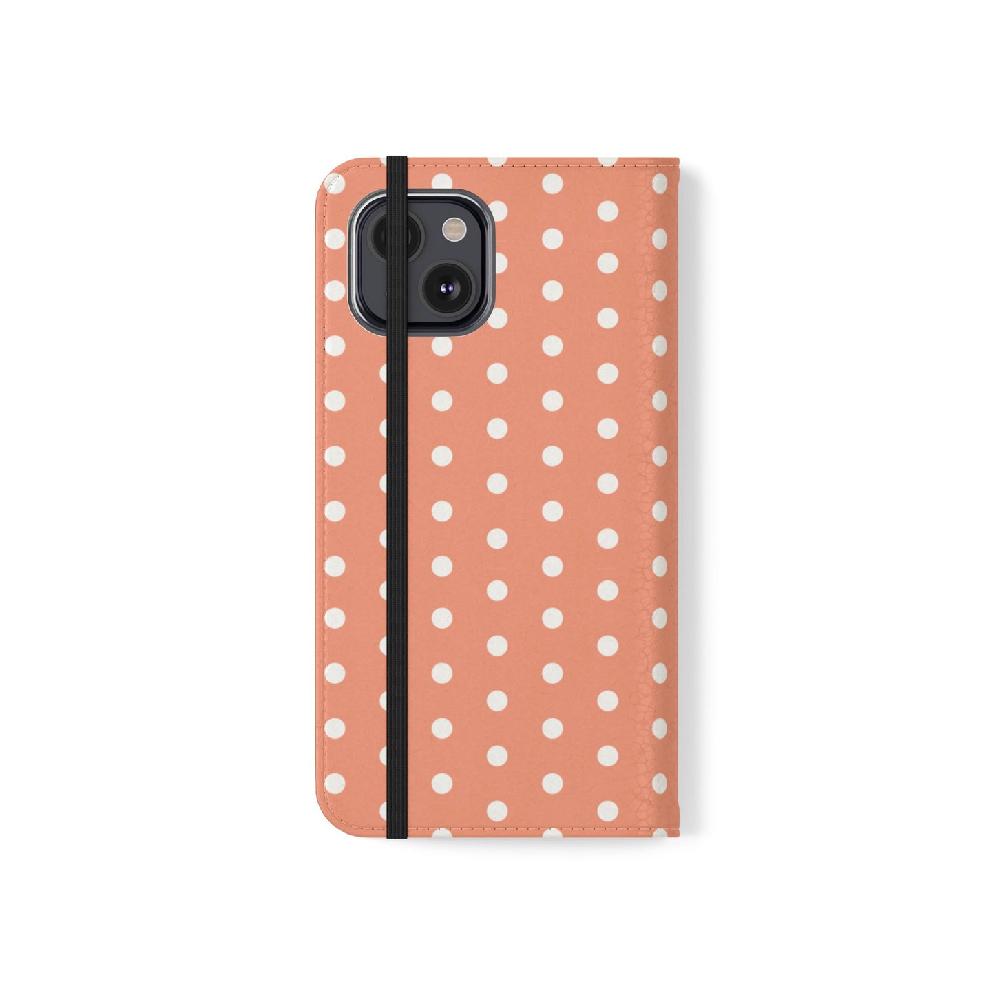 Polka Dot Flip Phone Case — Salmon Polka Dot Wallet Cover