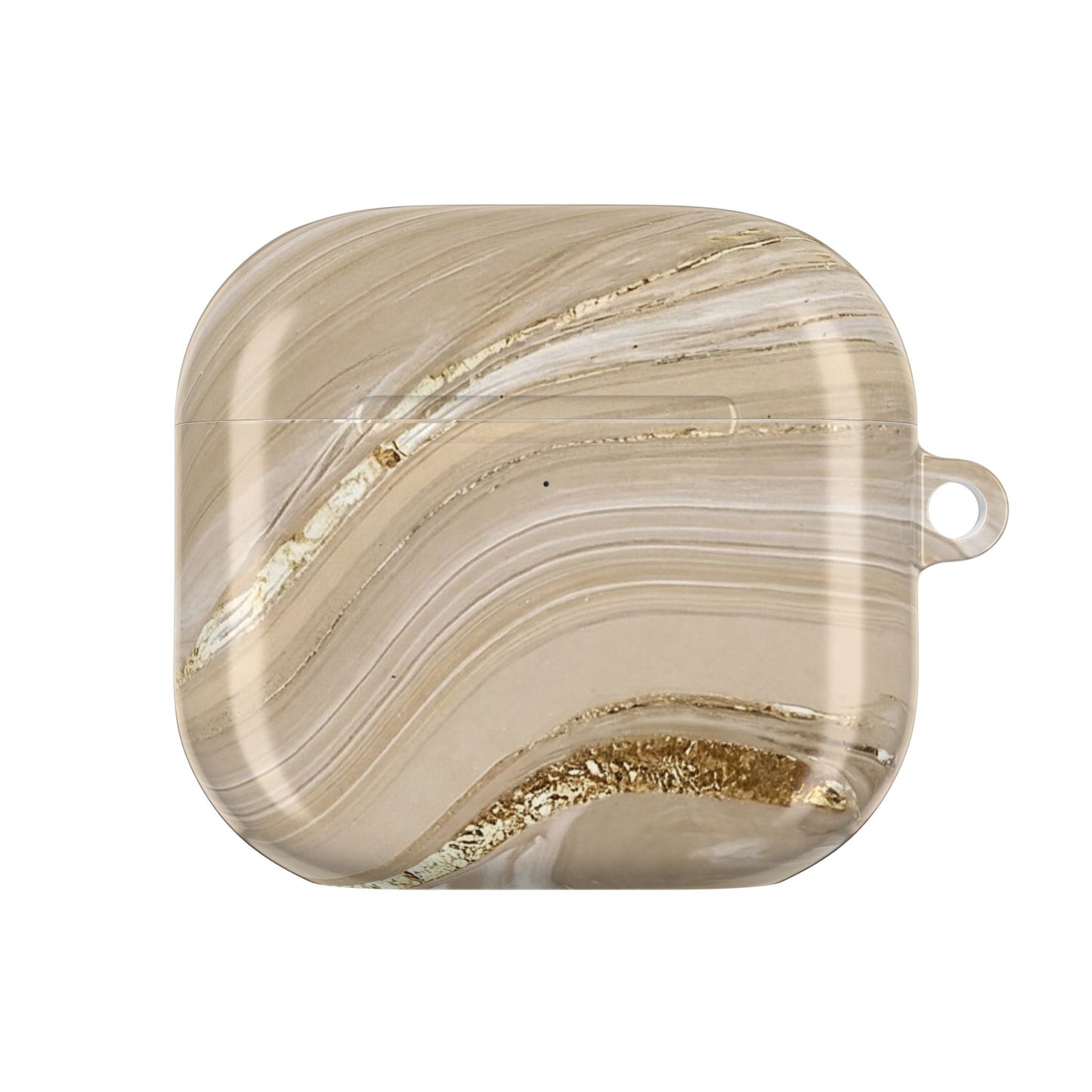 Marble Swirl AirPod Case — Beige Gold Art Pattern