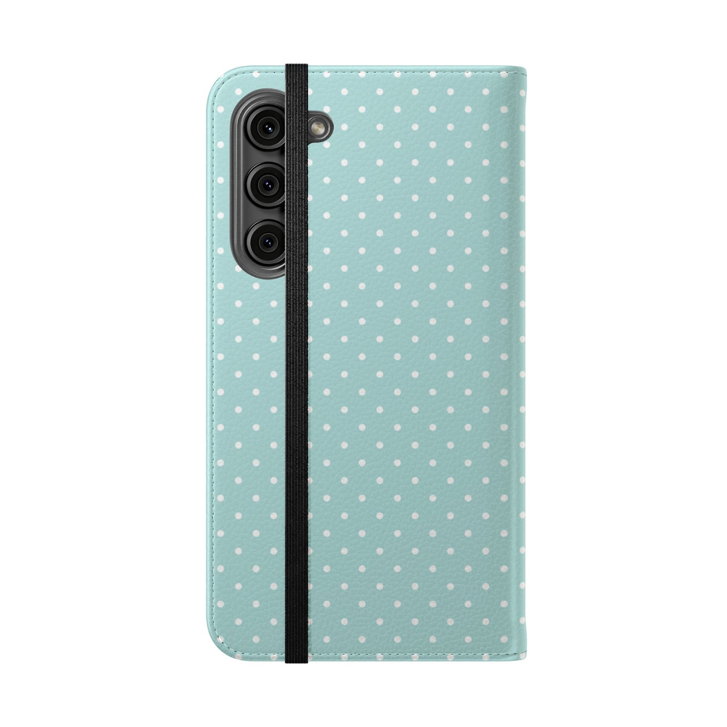 Polka Dot Flip Phone Case — Pastel Blue Polka Dot Wallet Cover