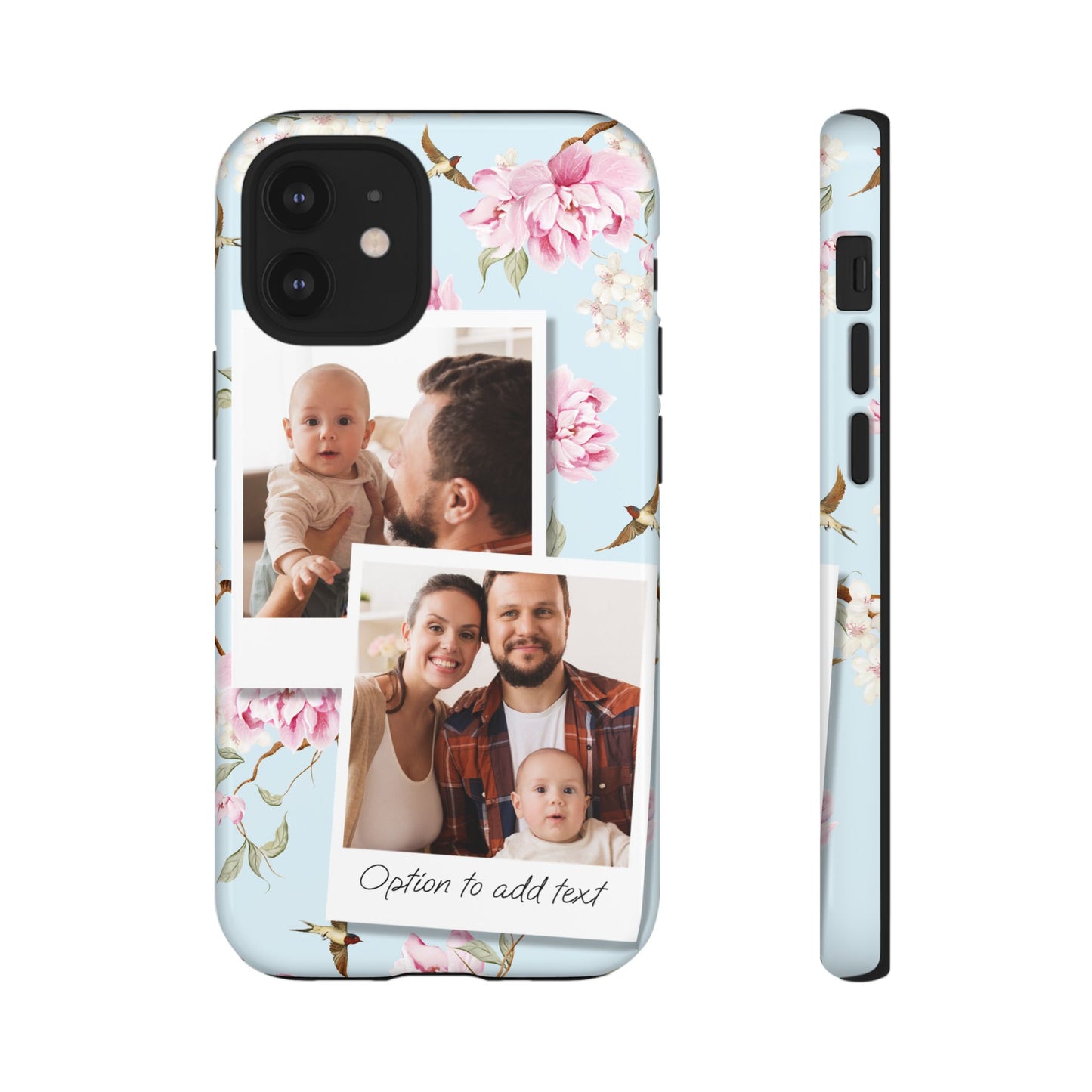 Two image Personalised Floral Photo Collage Tough Case — Personalised Family Phone Case