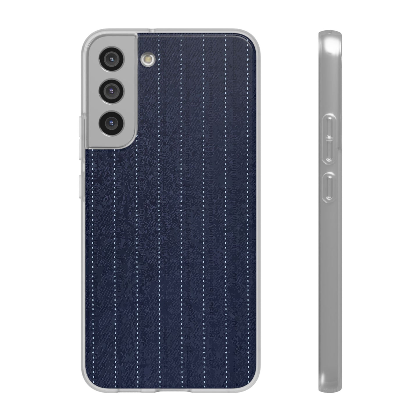 Navy Pinstripe Flexi Phone Case for Apple iPhone, Samsung Galaxy.