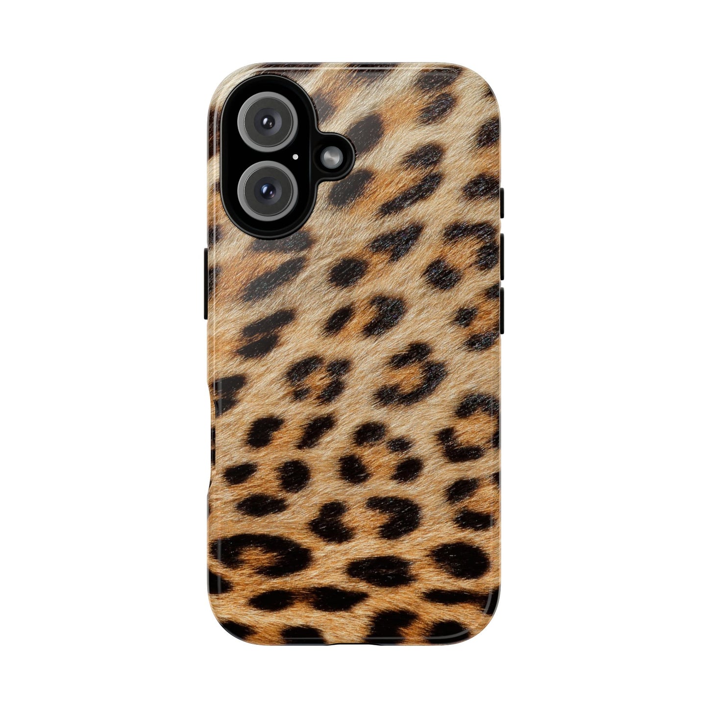 Leopard Print Tough Phone Case — Durable Protective Case with Wild Animal Fur Design