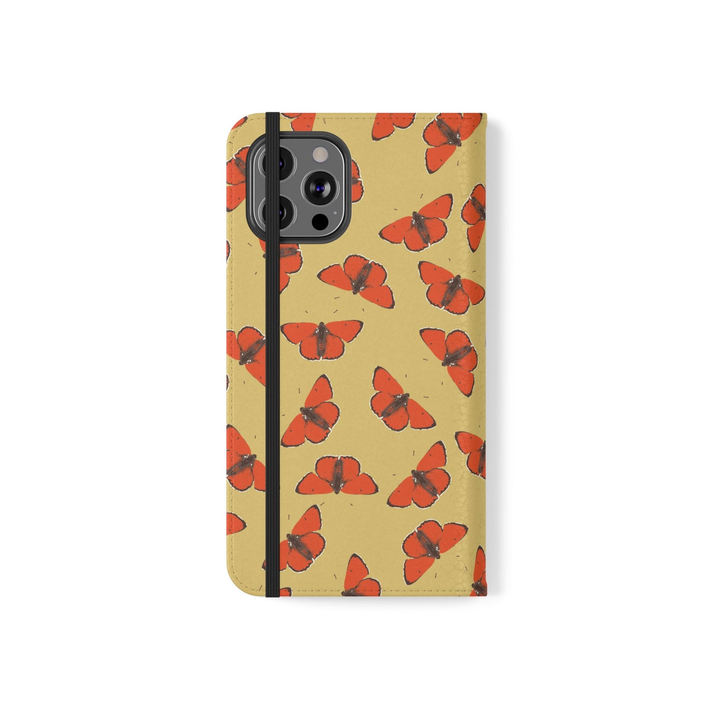 Red Butterflies Flip Phone Case — Flip Wallet Cover