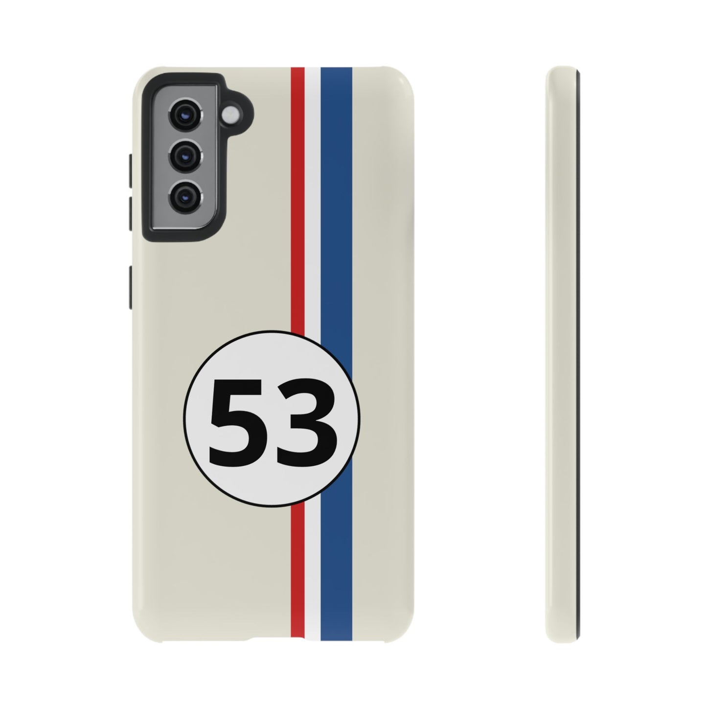 Racing Stripe Personalised Number Tough Phone Case for Apple iPhone, Samsung Galaxy and Google Pixel.