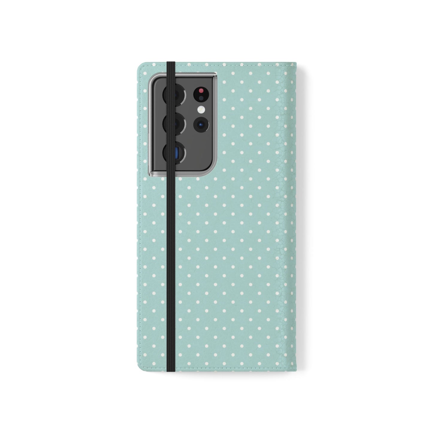 Polka Dot Flip Phone Case — Pastel Blue Polka Dot Wallet Cover