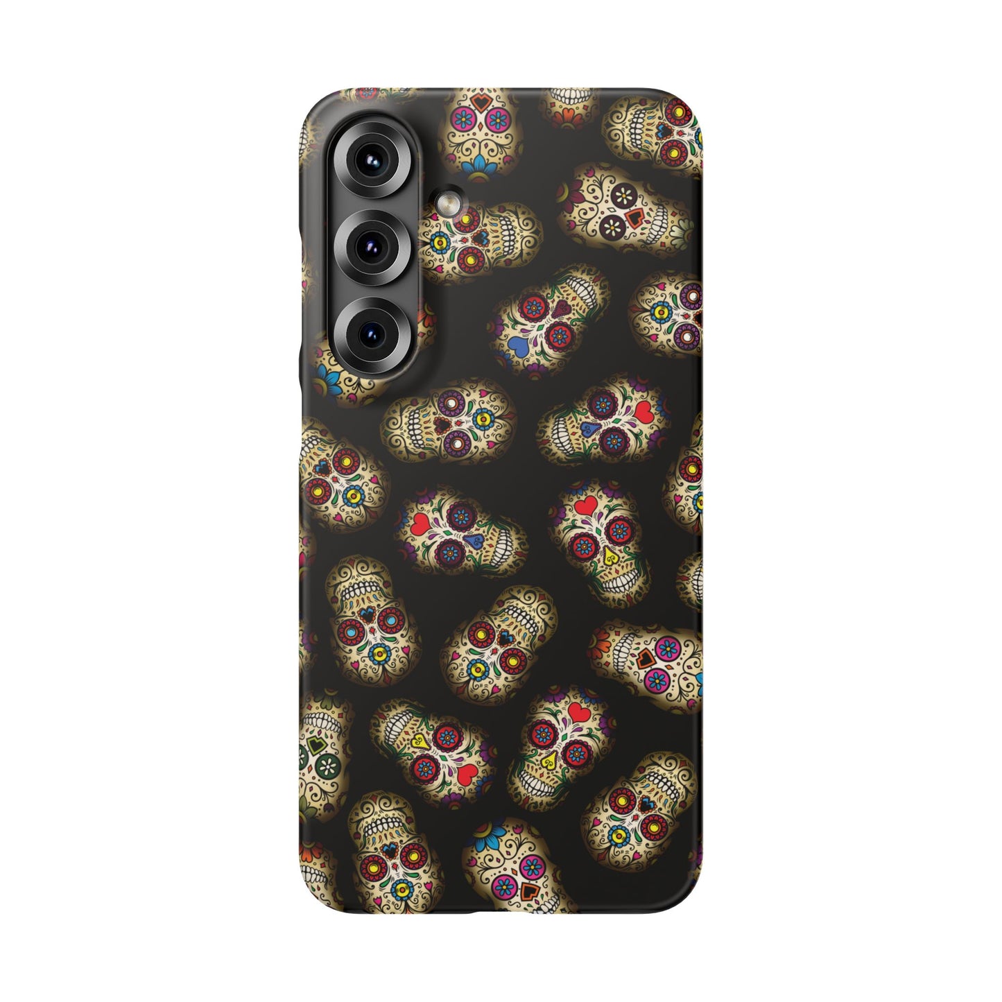 Sugar Skull — Day of the Dead Floral Slim Case for Apple iPhone, Samsung Galaxy and Google Pixel.