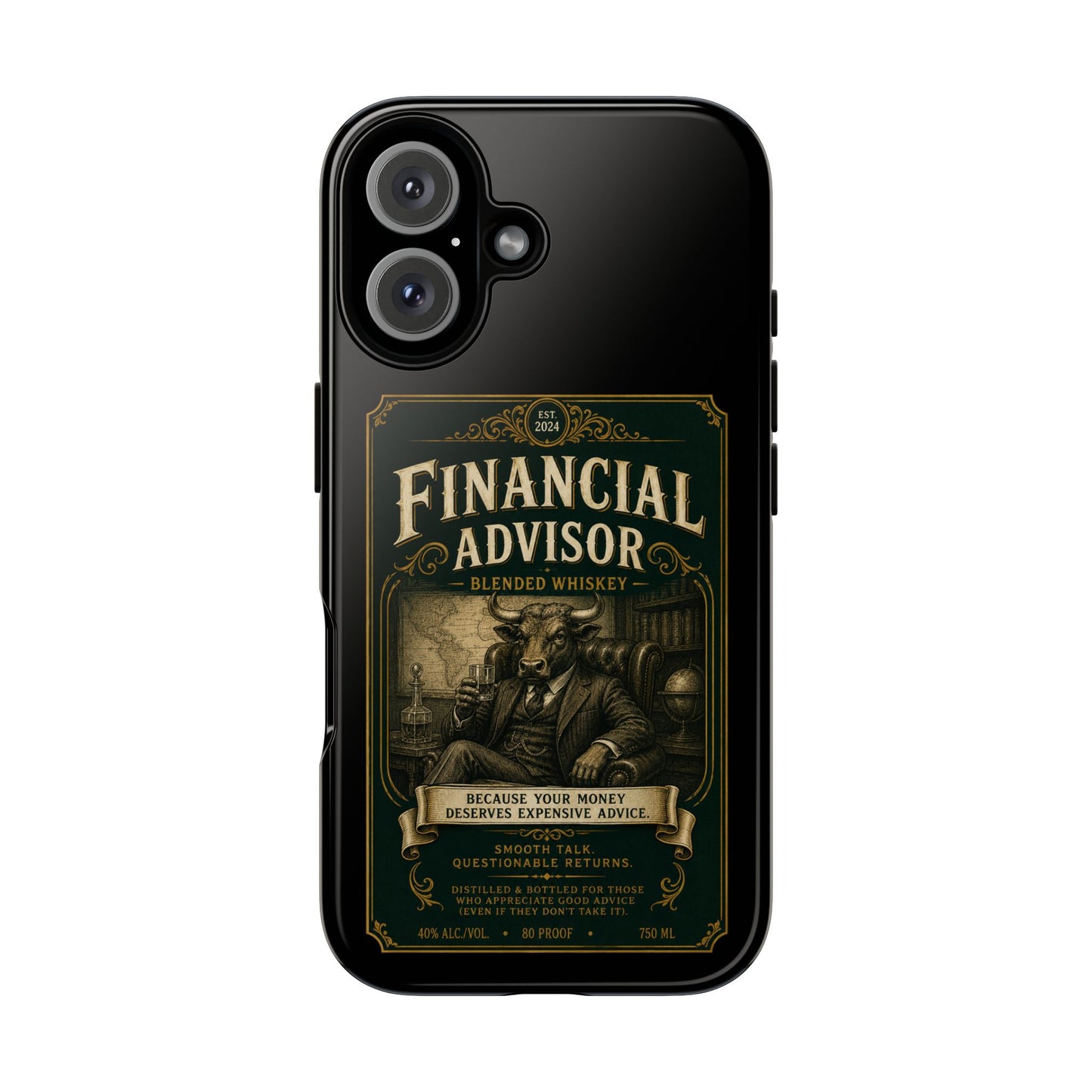 Financial Advisor Phone Case — Vintage Whiskey Label Design