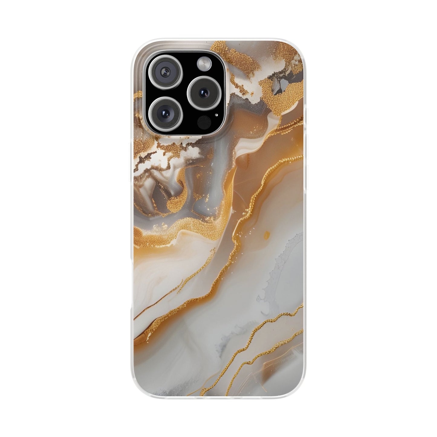 Gold Marble Flexi Phone Case for Apple iPhone and Samsung Galaxy.