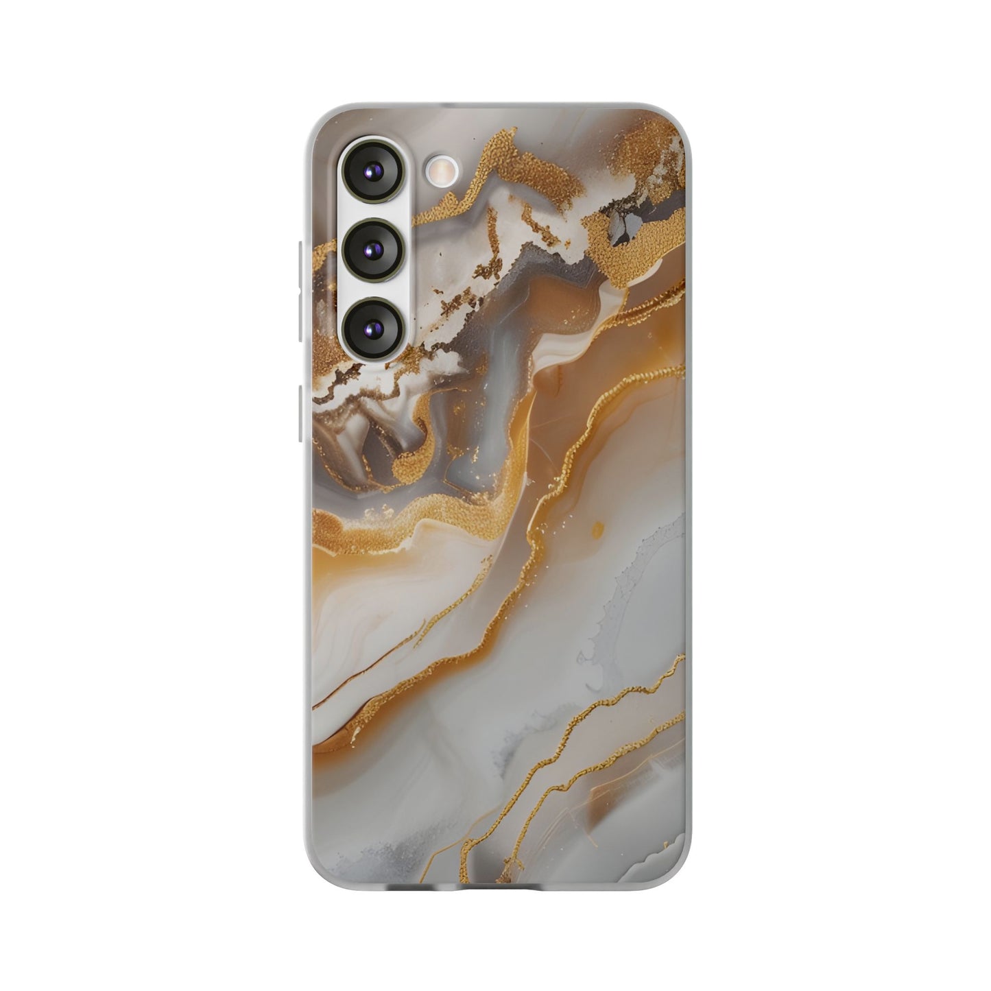 Gold Marble Flexi Phone Case for Apple iPhone and Samsung Galaxy.
